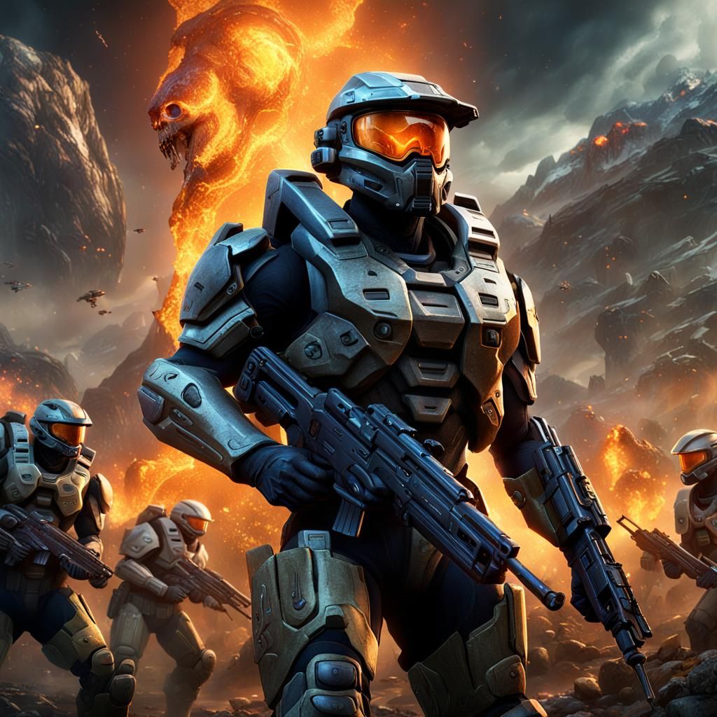 Halo Reach Emile's Defiant Stand: A Matte Painting