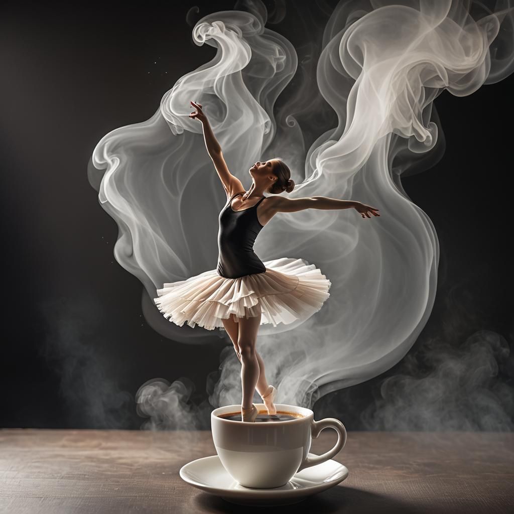 Ballerina of Vapor Rising from Coffee