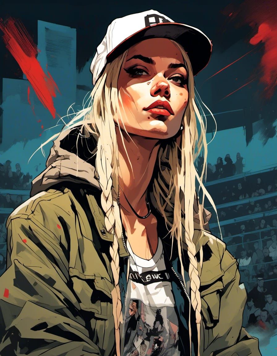 Rapper Portrait in Edgy Urban Style