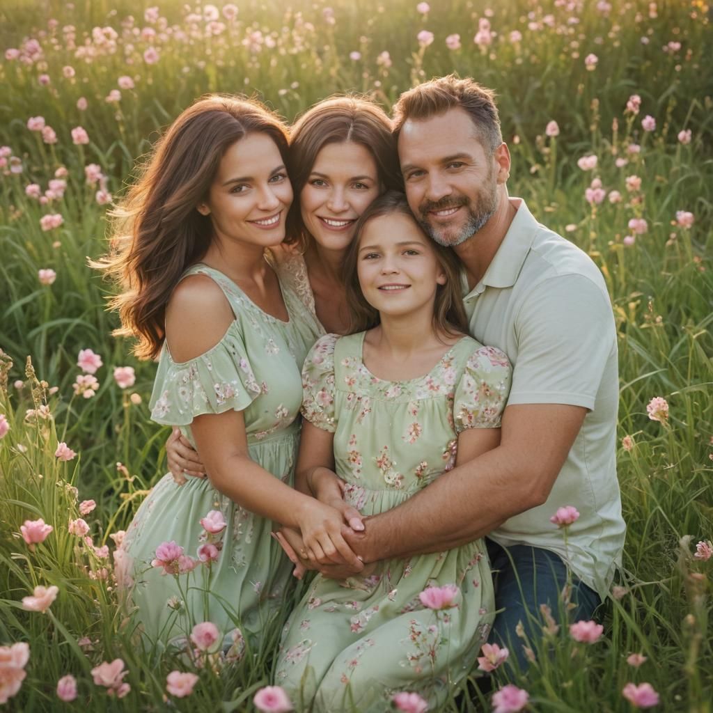 Heartwarming Family Portrait in Soft Photography Style