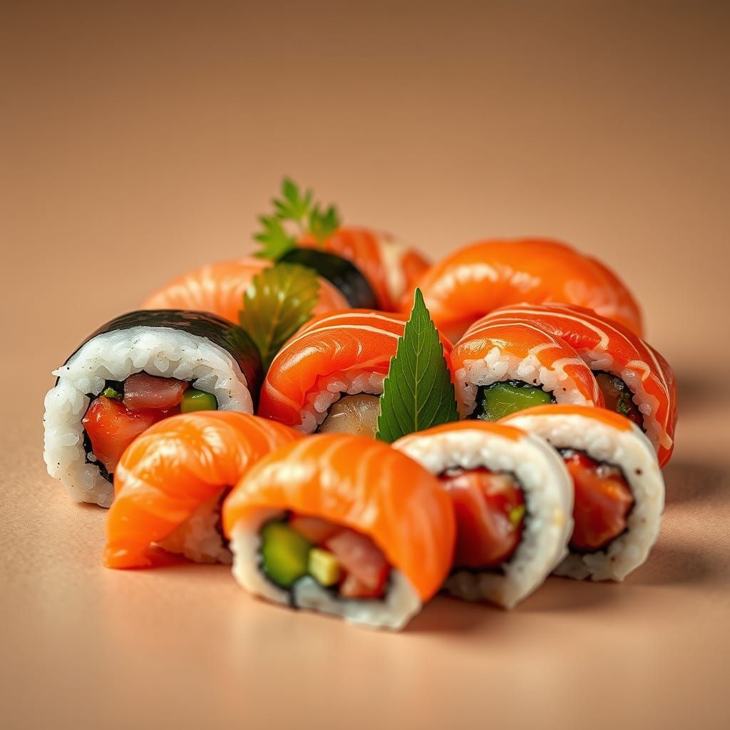 Sushi Art: Kandinsky-Inspired Macro Photography