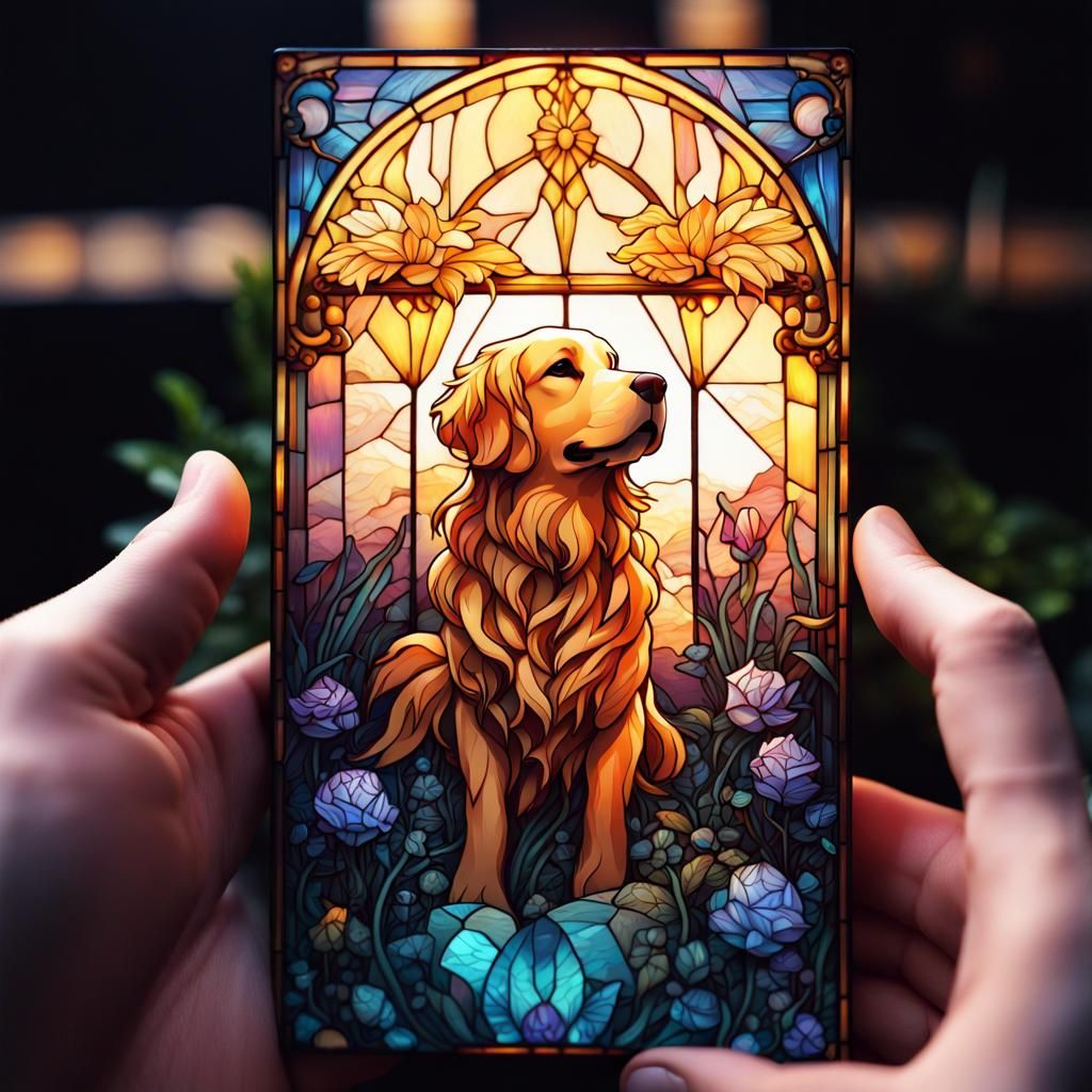 Golden Tarot Card (The Sun)