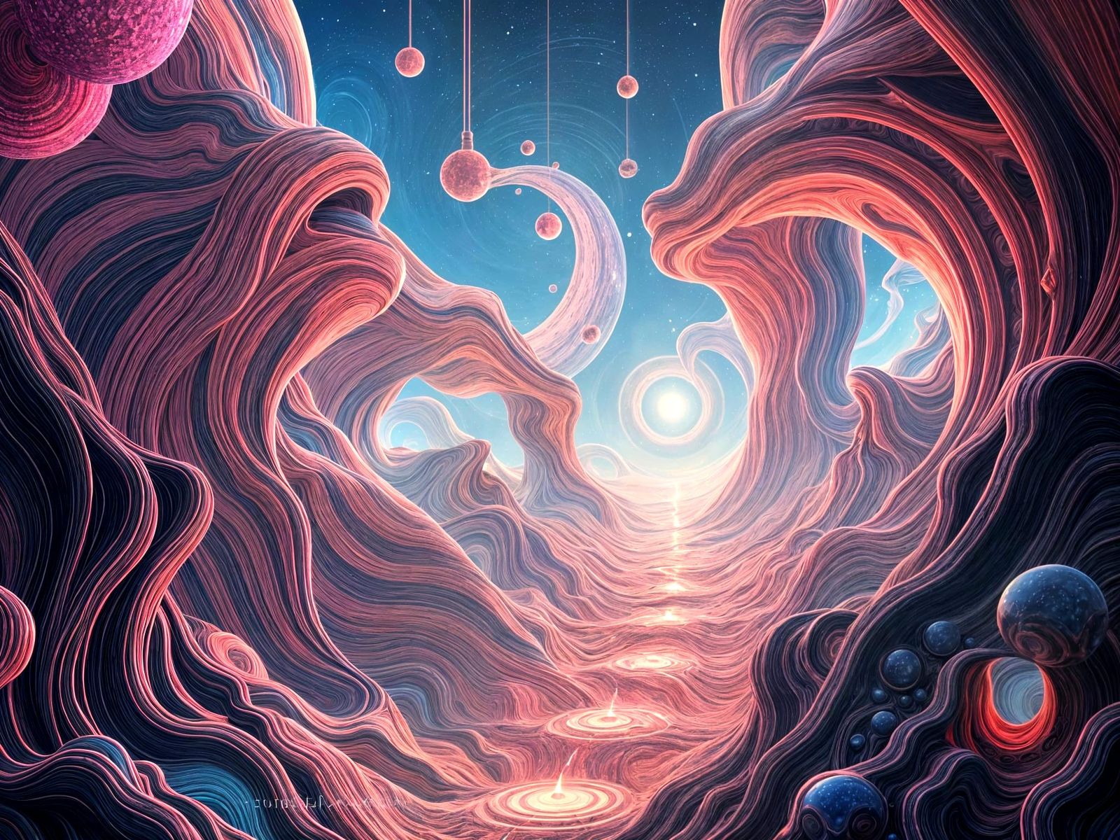 Abstract Curvature Generated by AI