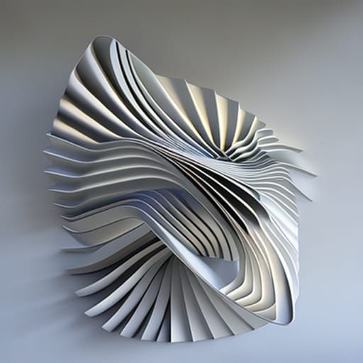 Futuristic Fluid Dynamics: 3D Abstract Sculpture