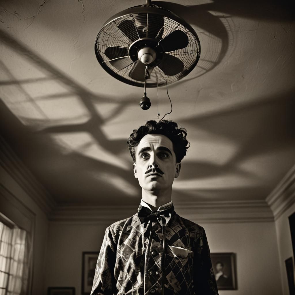 Eerie Surrealist Portrait of Charlie Chaplin