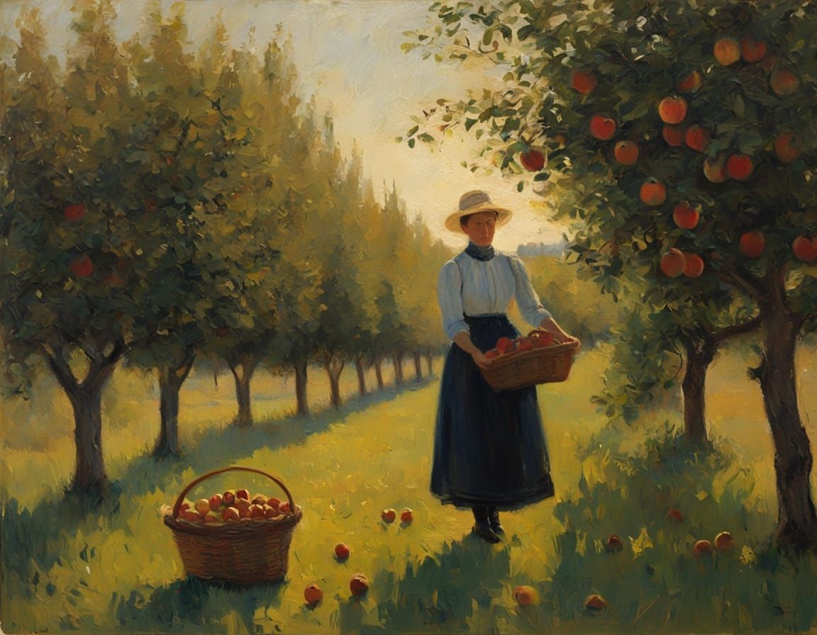 Orchard Scene in the Style of Levitan