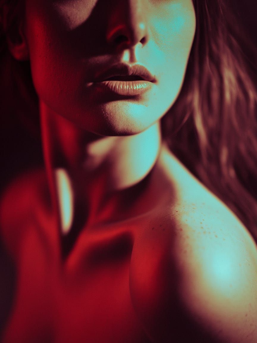 Intimate Close-Up Portrait in Warm Sepia Tones