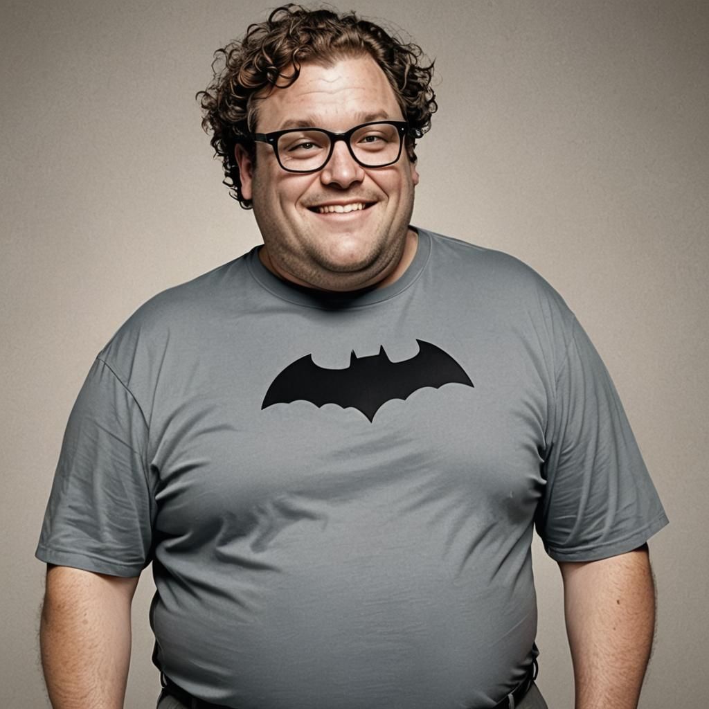 Happy Obese Man in Nature, Comic Book Art