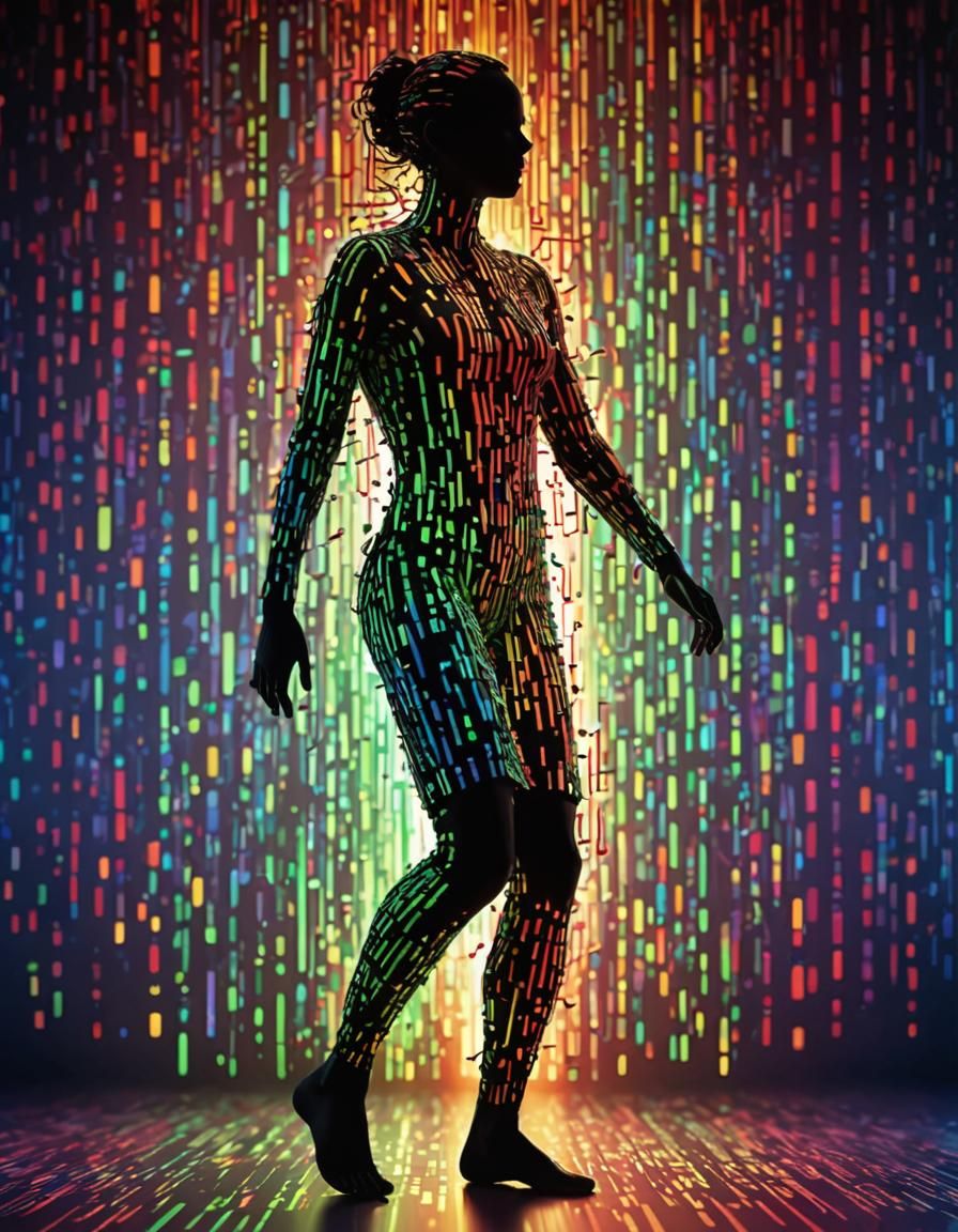 Binary Silhouette: Digital Art in Ultra HD