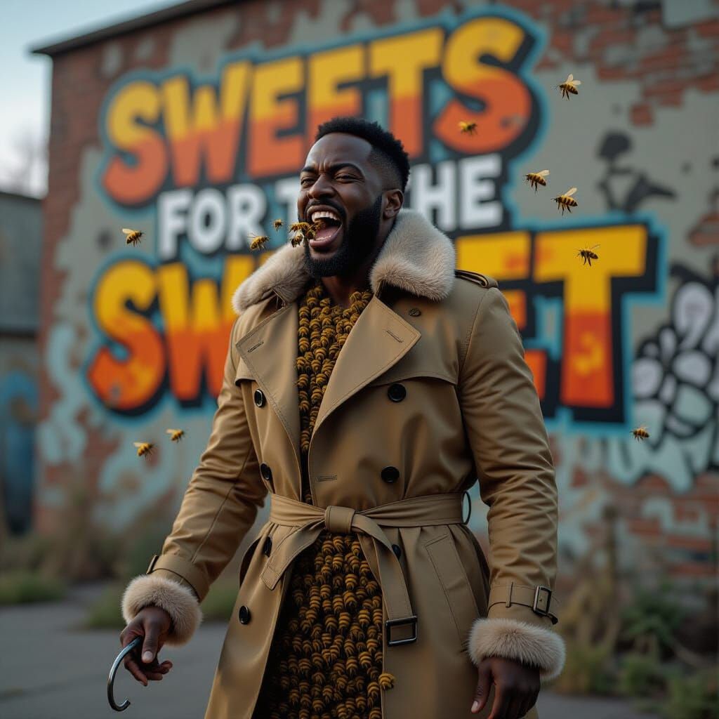 Candyman Image With Bees and Hook Hand