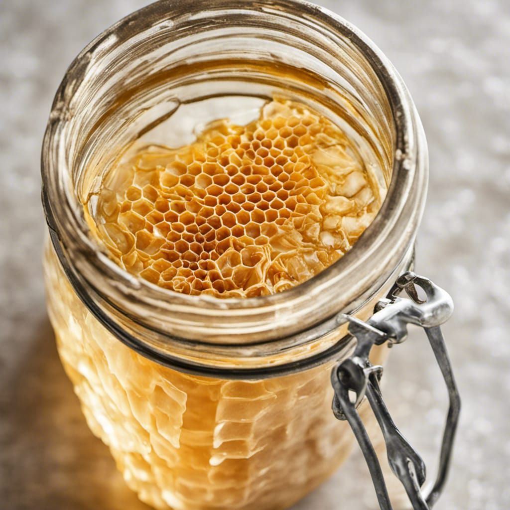 Glowing Honeycomb in Glass Jar