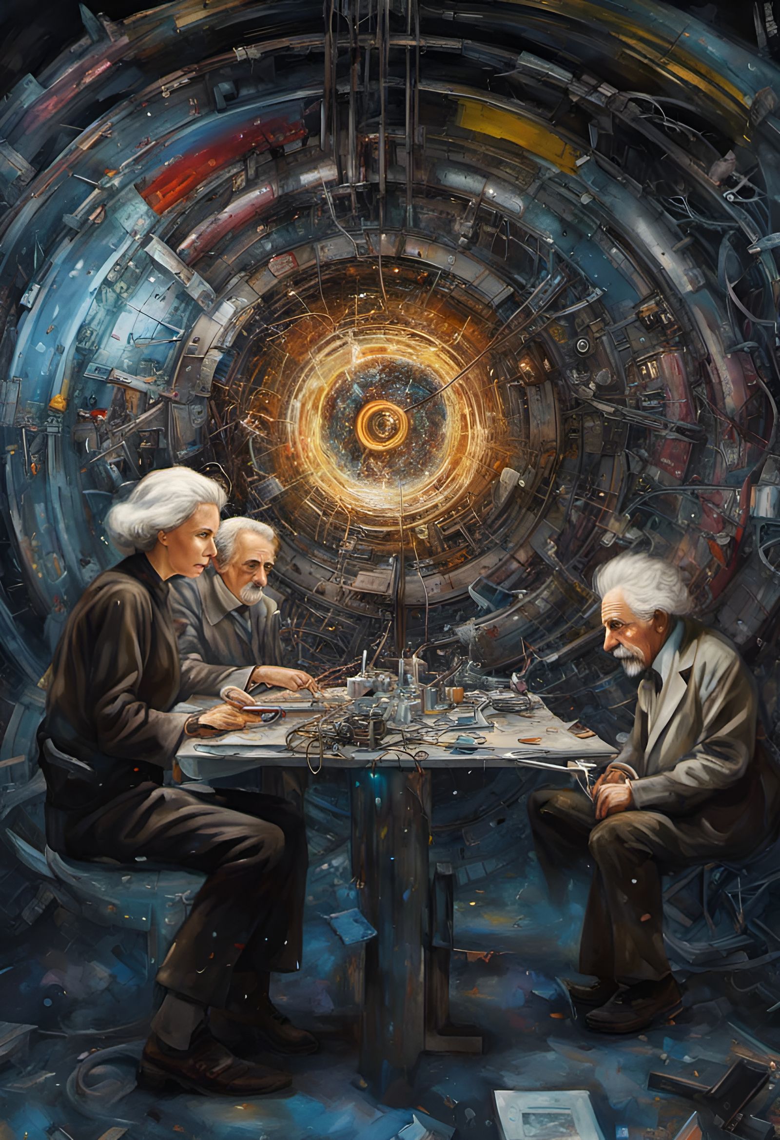 Marie Curie and Einstein: Collider Street Art