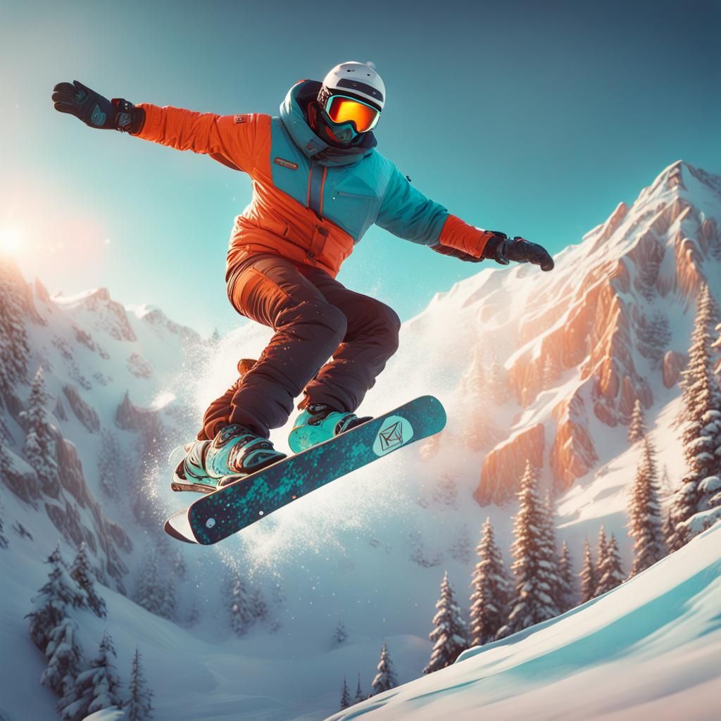 High-Speed Snowboarding: Hyperdetailed Winter Sport in 8K