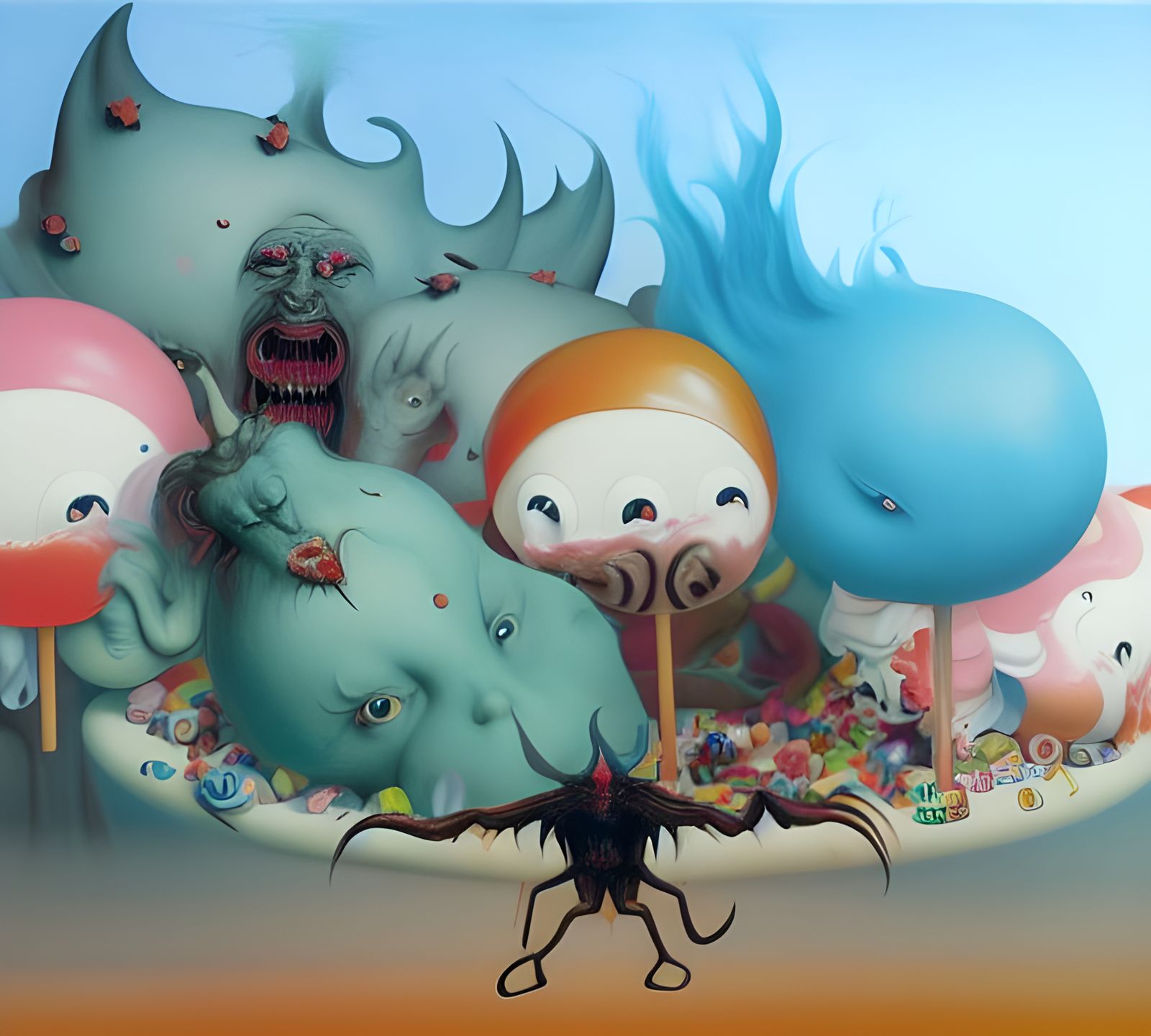 Lucifer's Sinister Candyland: A Creepy AI Vision