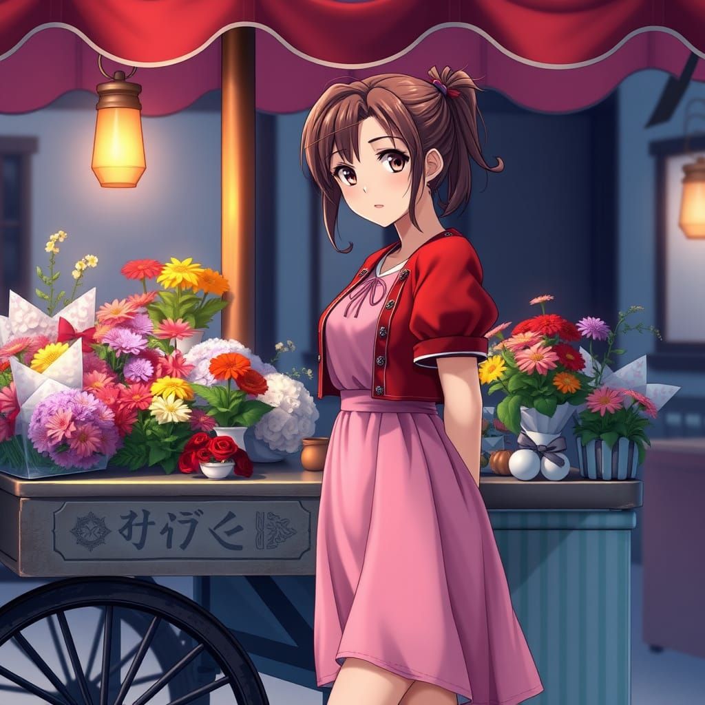Hyper Realistic Aerith Gainsborough in Elegant Anime Style