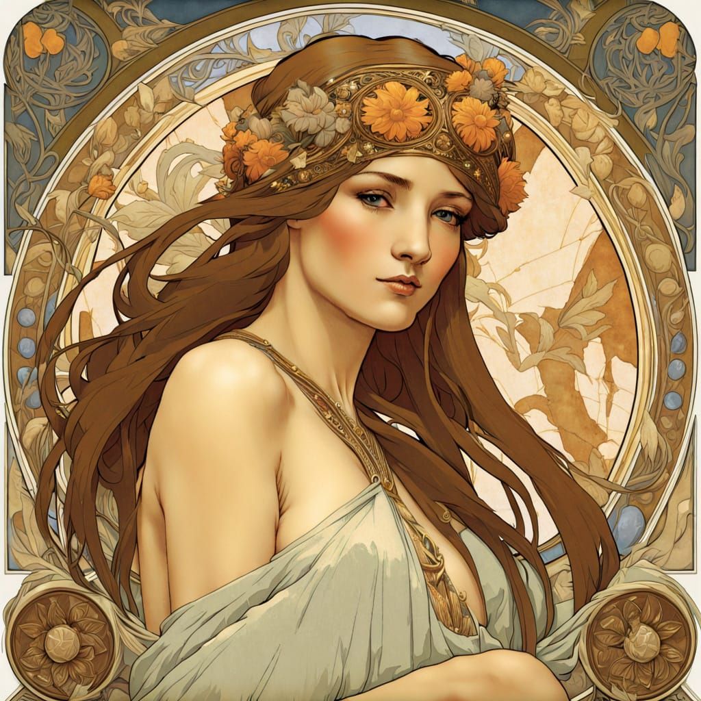 Ancient Beauty in Art Nouveau Style