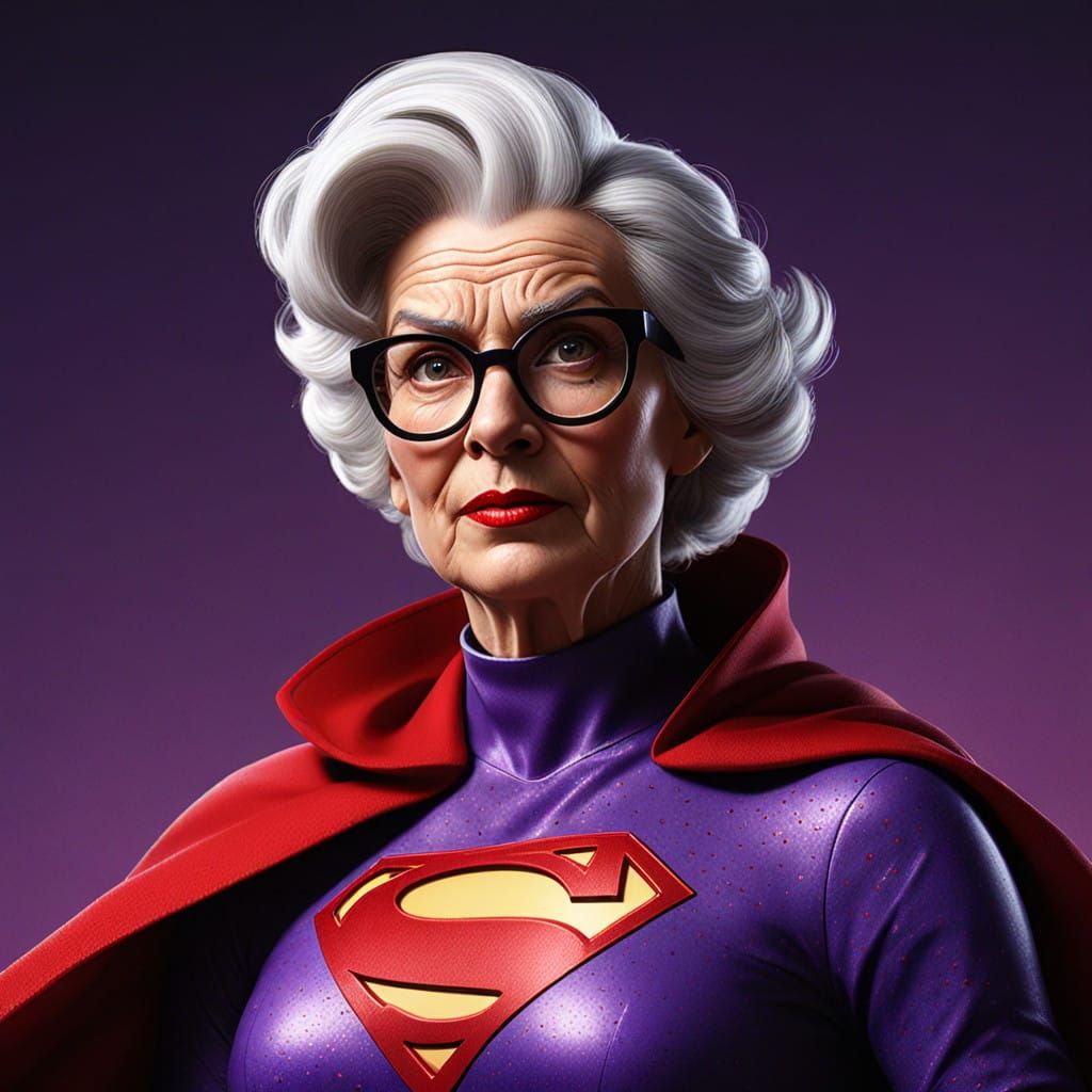 Comic Book-Inspired Goddess in Purple Superhero Costume