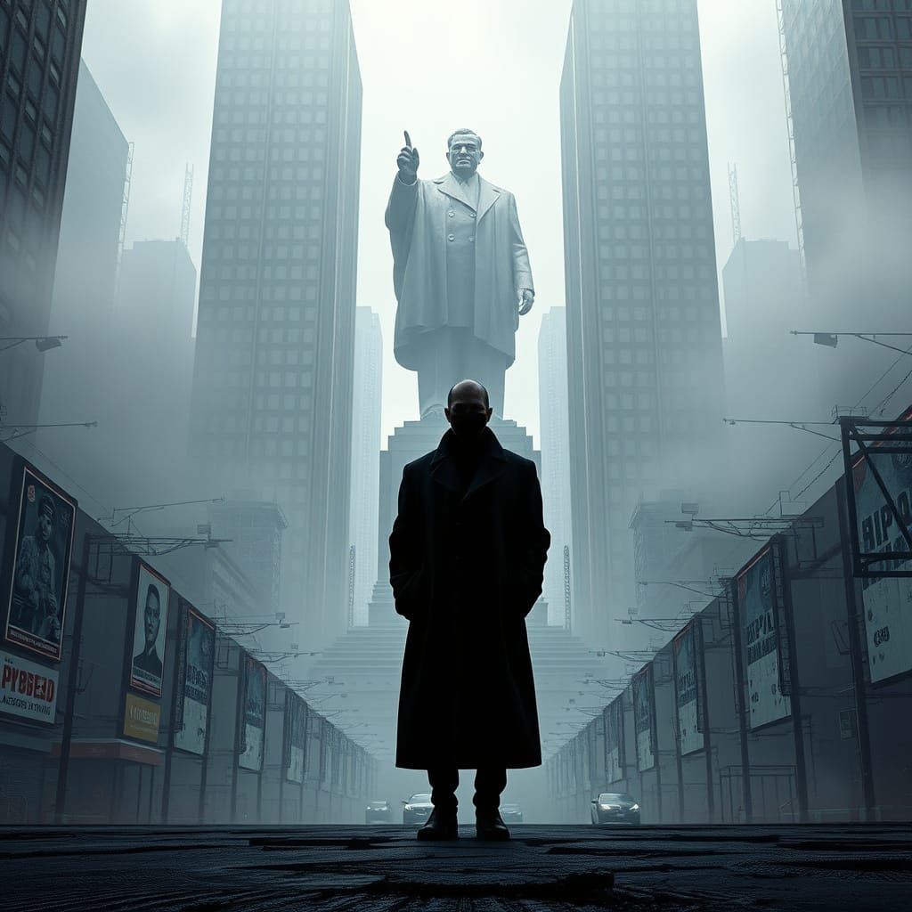 Gray Metropolis Shrouded in Eerie Mist