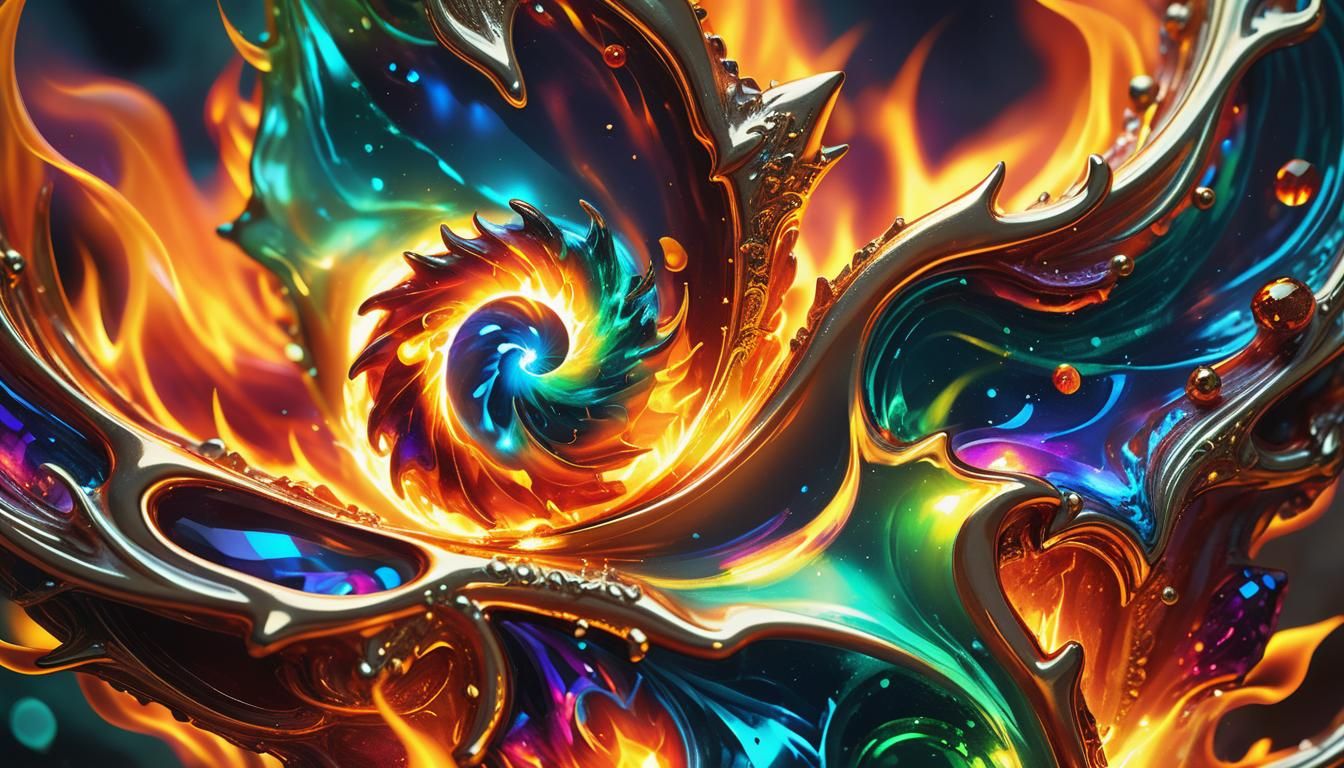 Fire Elemental Gemstone in a Surreal Display