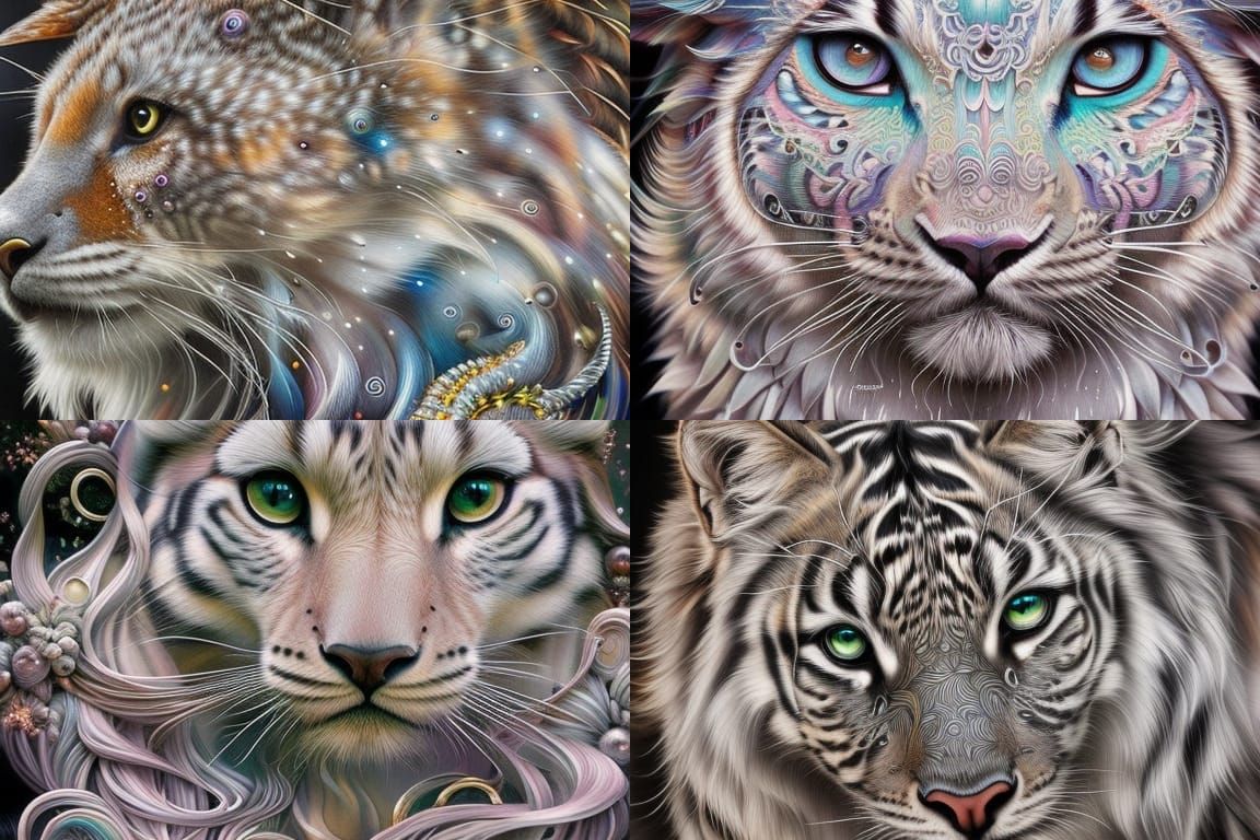 Optical Illusion Animal in Ink Art Nouveau Style