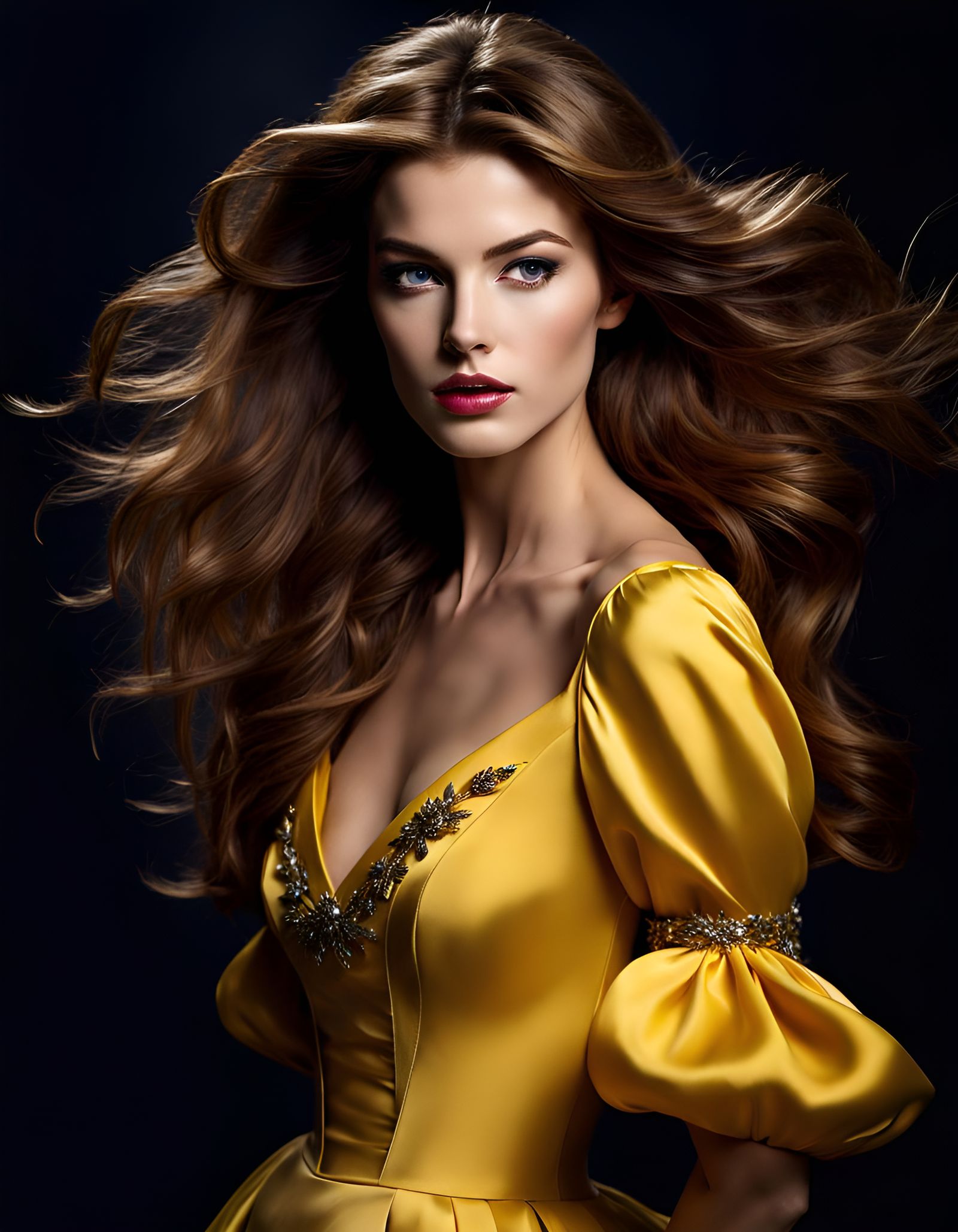 Moonlit Princess Belle Portrait in Demarchelier Style