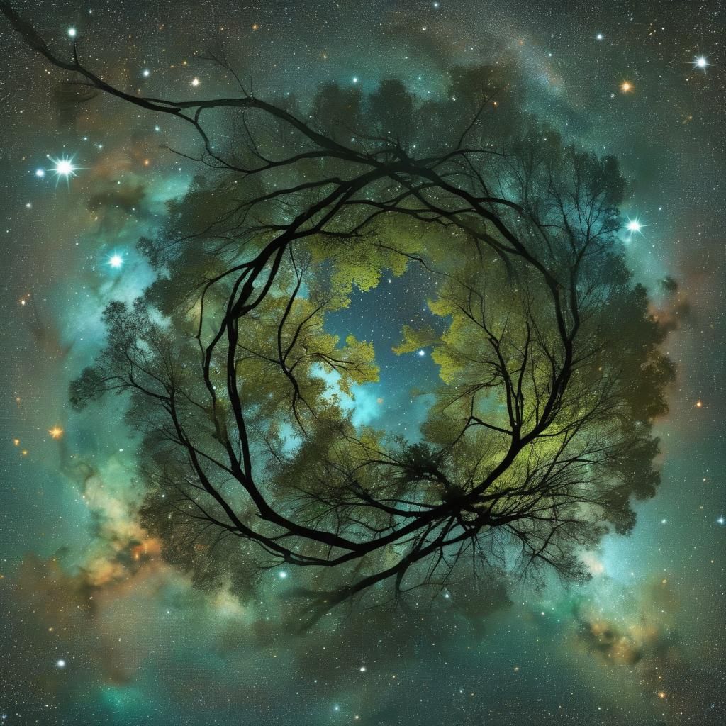 Abstract Star Wreath: Celestial Design