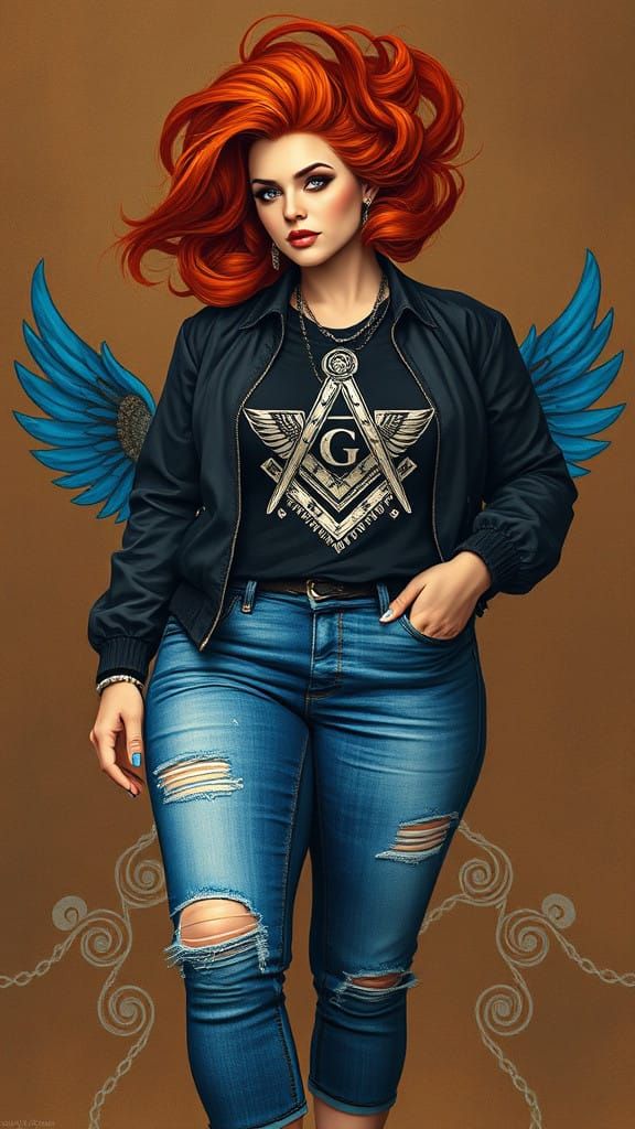 Surreal Plus-Sized Goddess Embodied in Egyptian Blue and Dee...