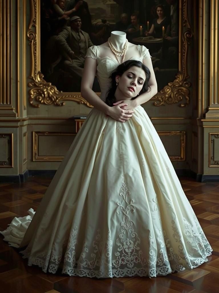 Macabre Beheaded Bride in Ballroom, Fine Art Photography