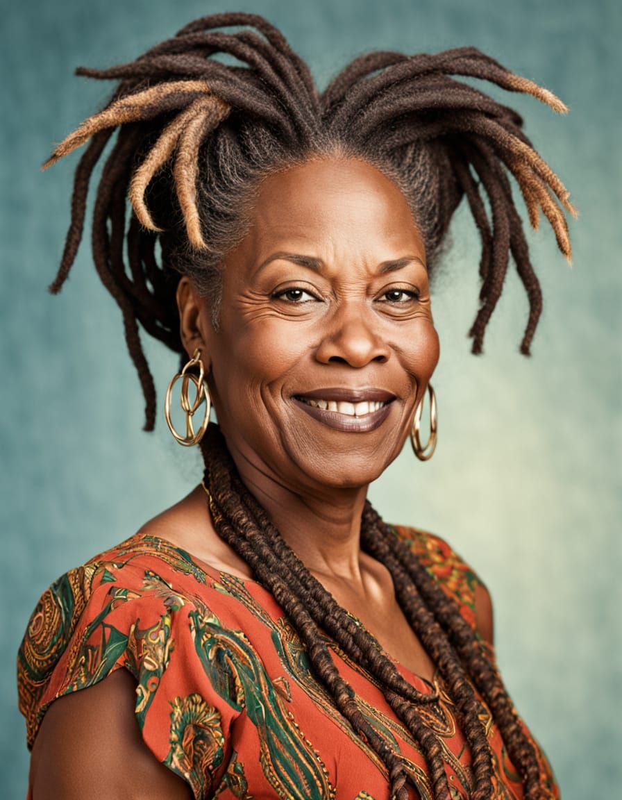 Striking Portrait of a Black Woman with Dreadlocks