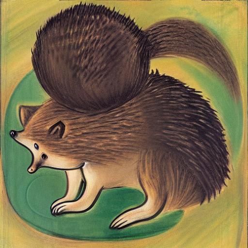 Hedgehog Assaulting Fox: Expressionist Abstract Painting