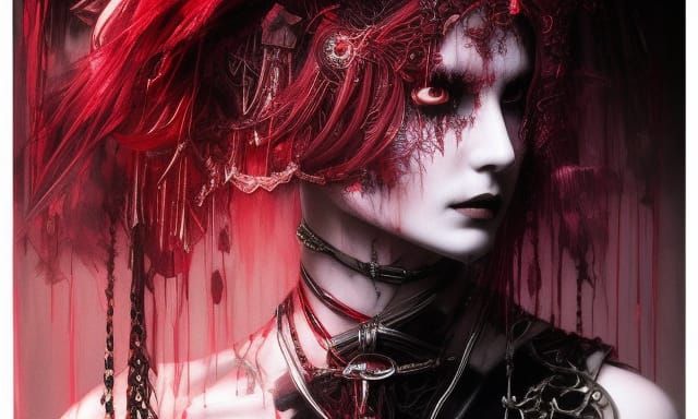 Gothic Shibari in Dark Academia Style