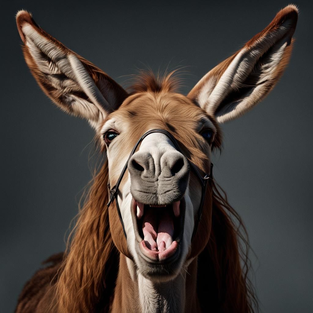 Hyperrealistic Transformation: Woman into Donkey