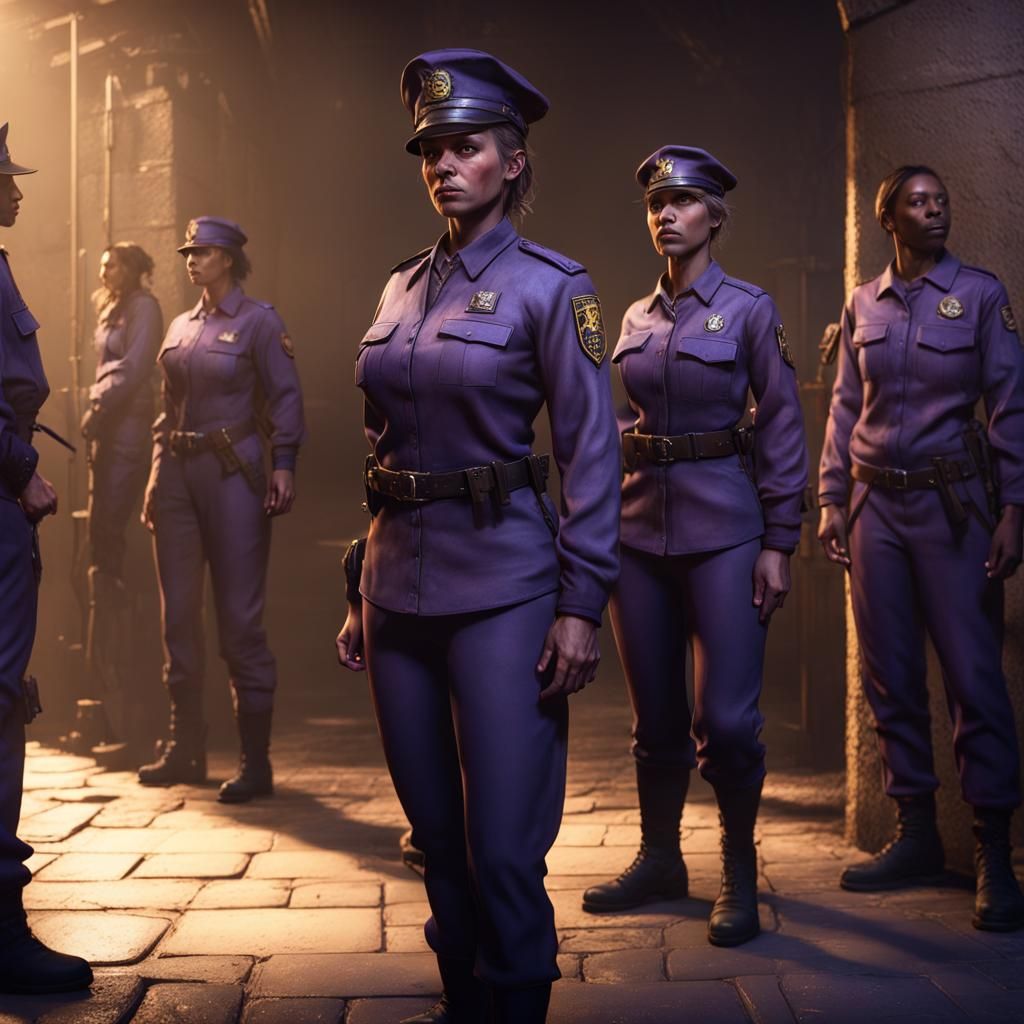 Female Prison Guard in Dark Fantasy Style