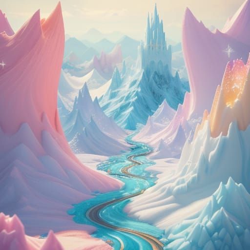Ice Cream Wonderland in Dreamy Pastel Art Style