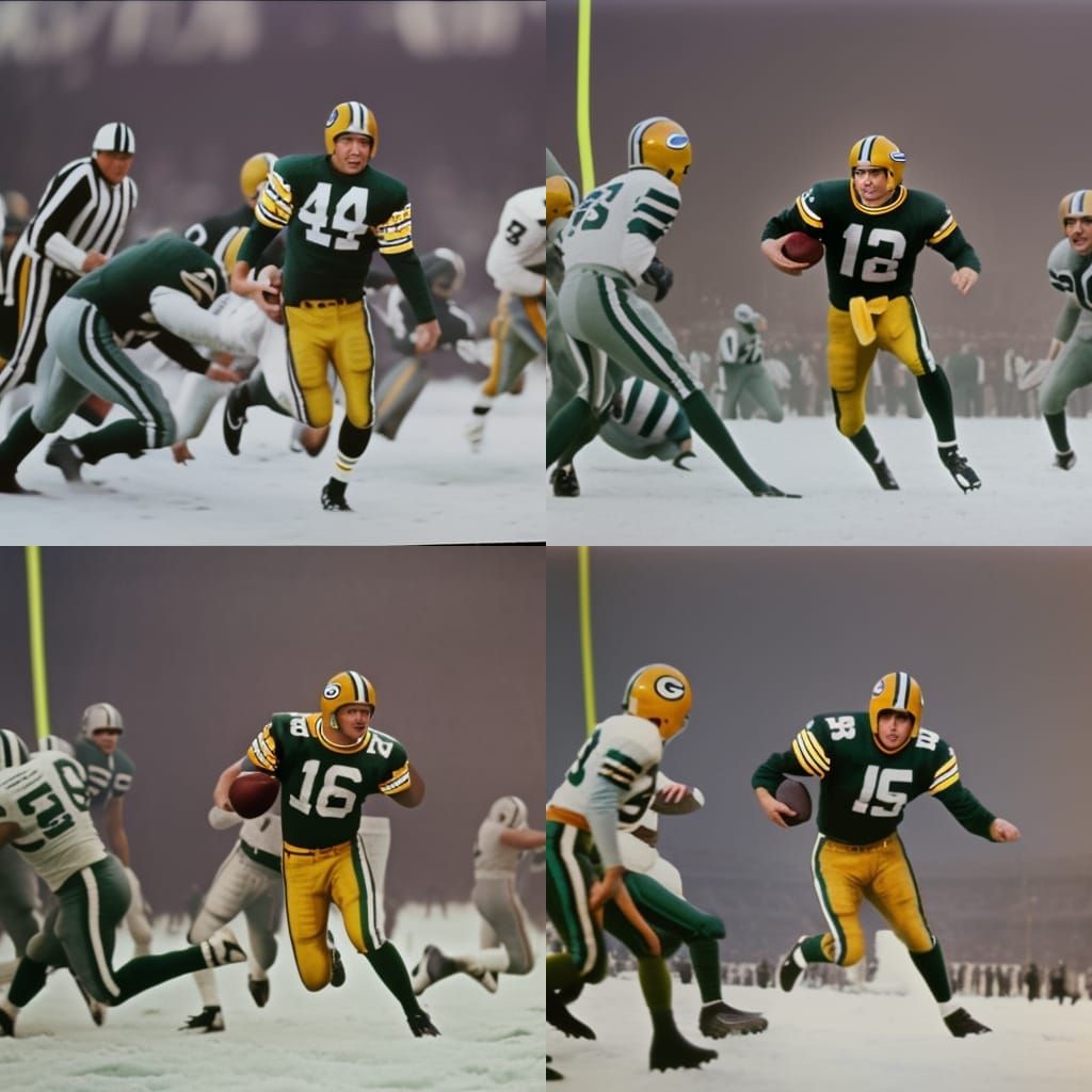 Bart Starr's Quarterback Sneak: Ice Bowl Matte Painting