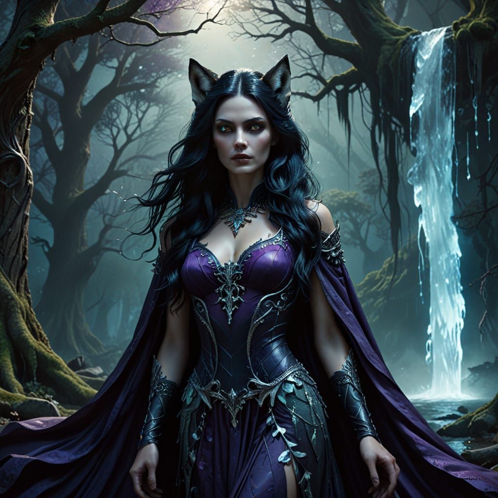 Gothic Fantasy Queen With Silver Fox