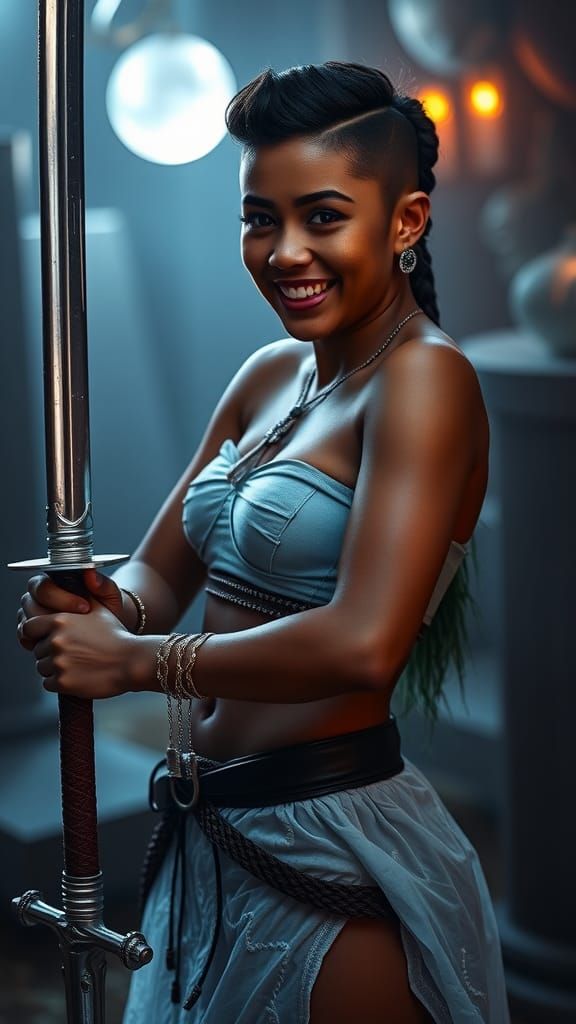 Fantasy Fashion Comedian in Haunted Graveyard