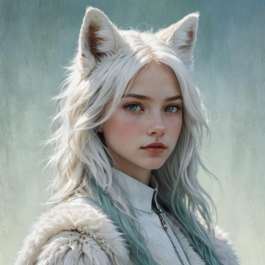 Fox Girl Portrait in Hyper-Realistic Style