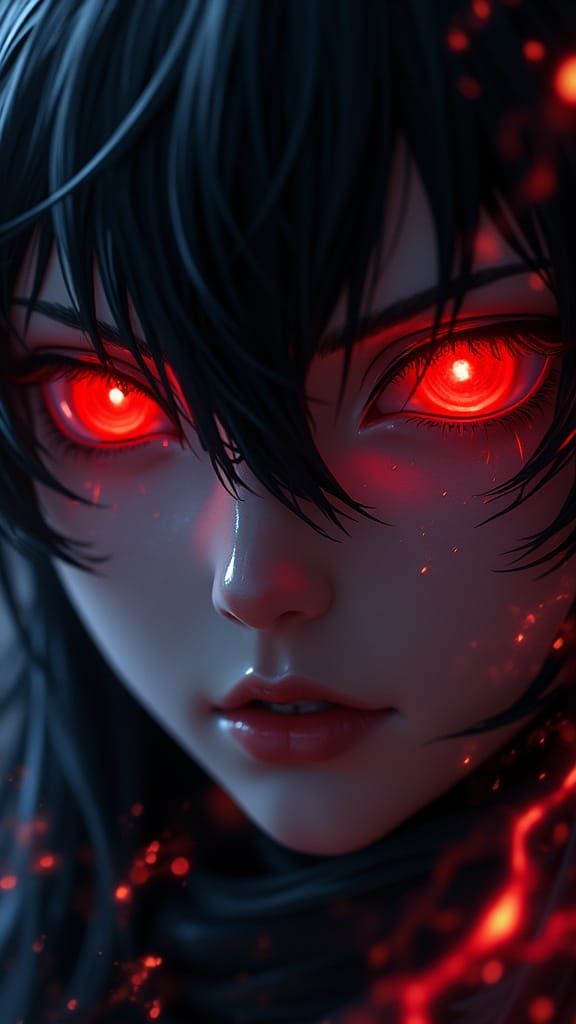 Mysterious Anime Character With Crimson Eyes