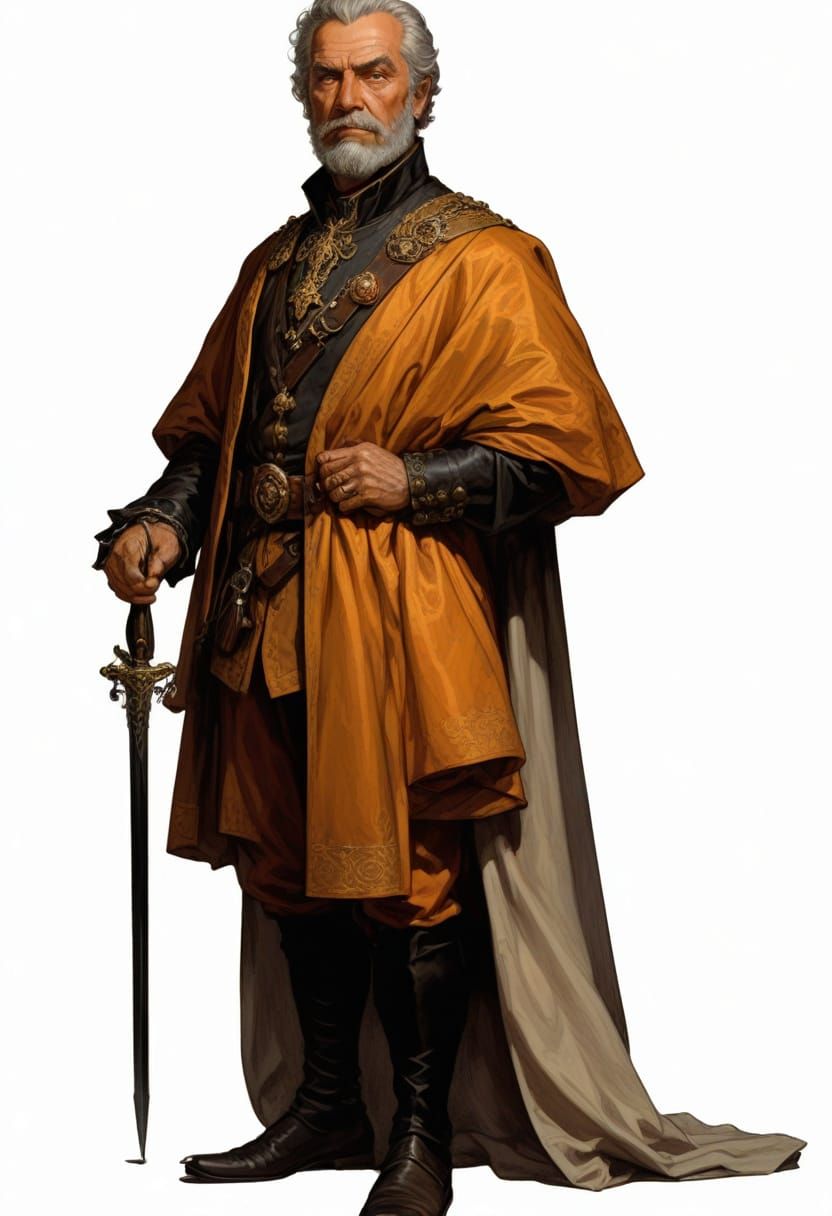 16th Century French Diplomat in Heroic Fantasy Style