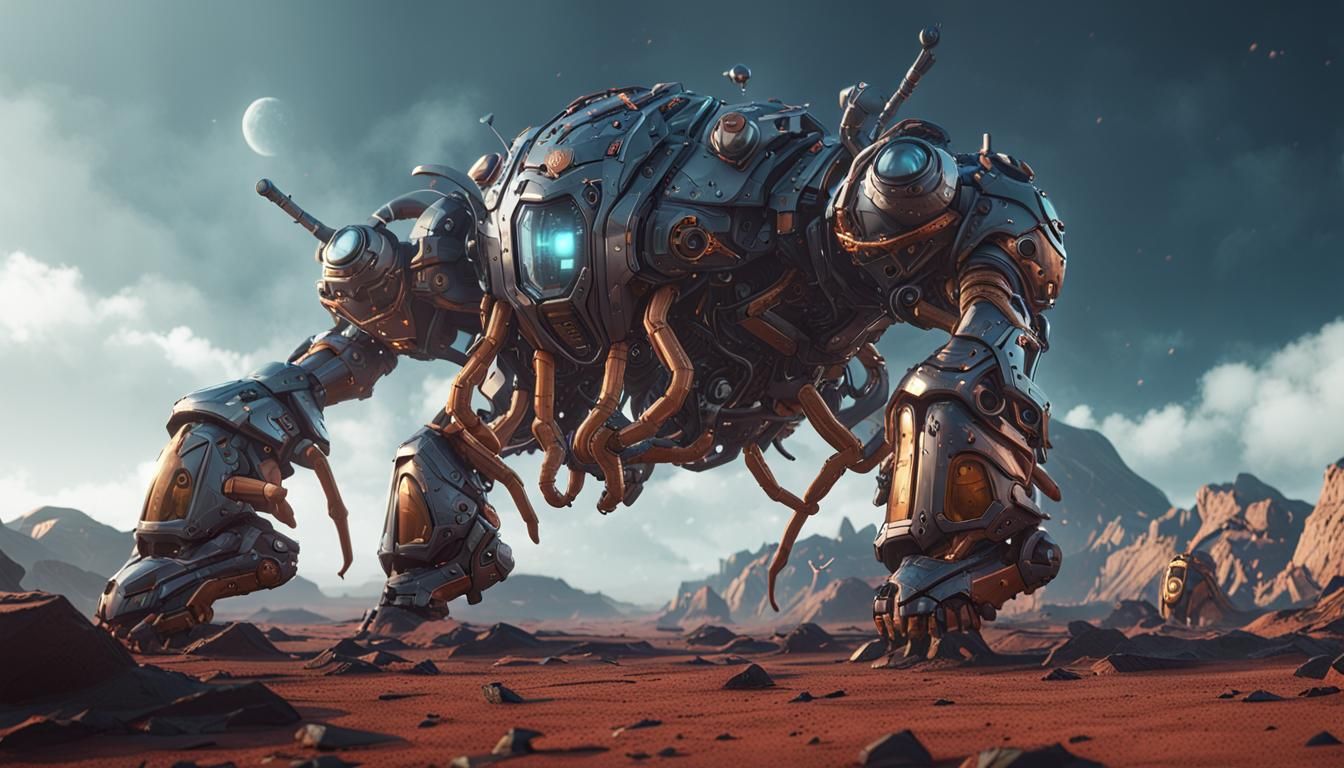 Gigantic Mechanized Worm Lair: Sci-Fi Cinematic Render