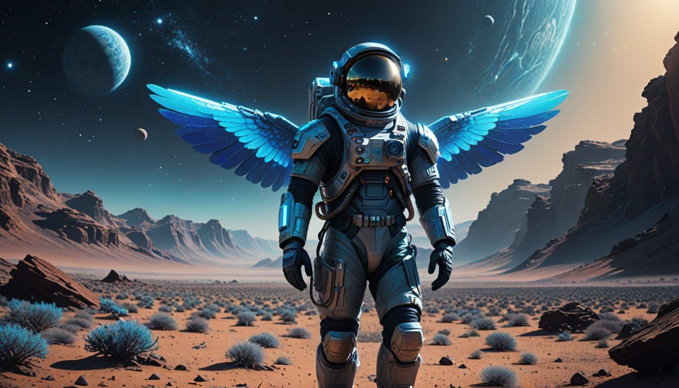 Astronaut Finds Stardust Wings on Alien Planet