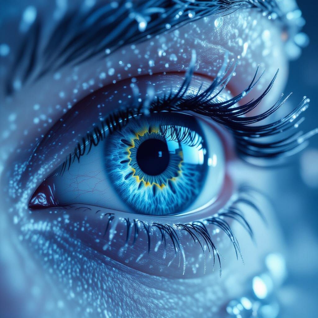 Icy Eye Iris in Detailed Matte Painting Style