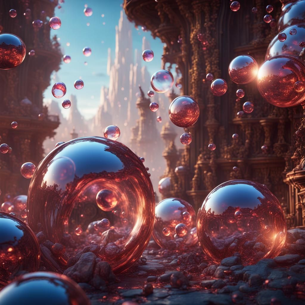 Miniature Worlds Inside Bubbles: Fantasy Concept Art