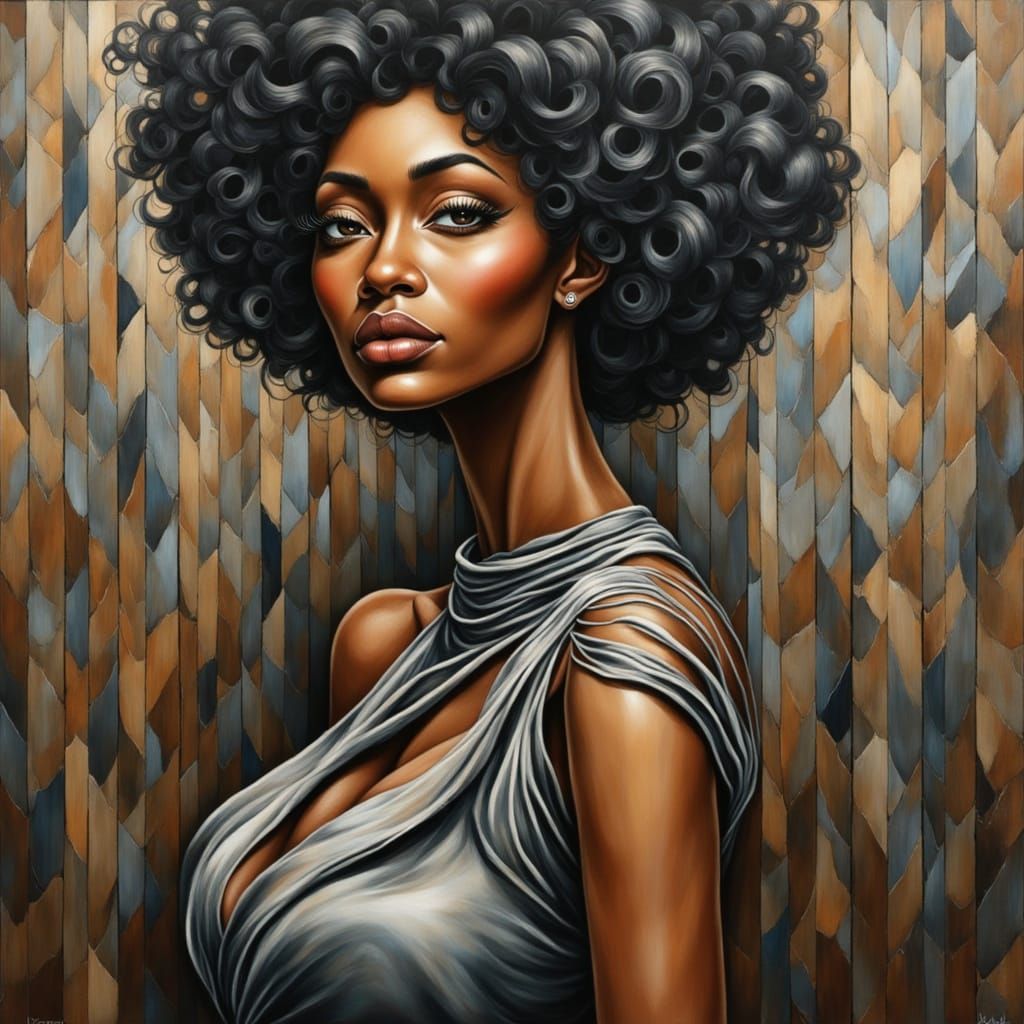 Surreal Portrait of a Woman with Elongated Neck