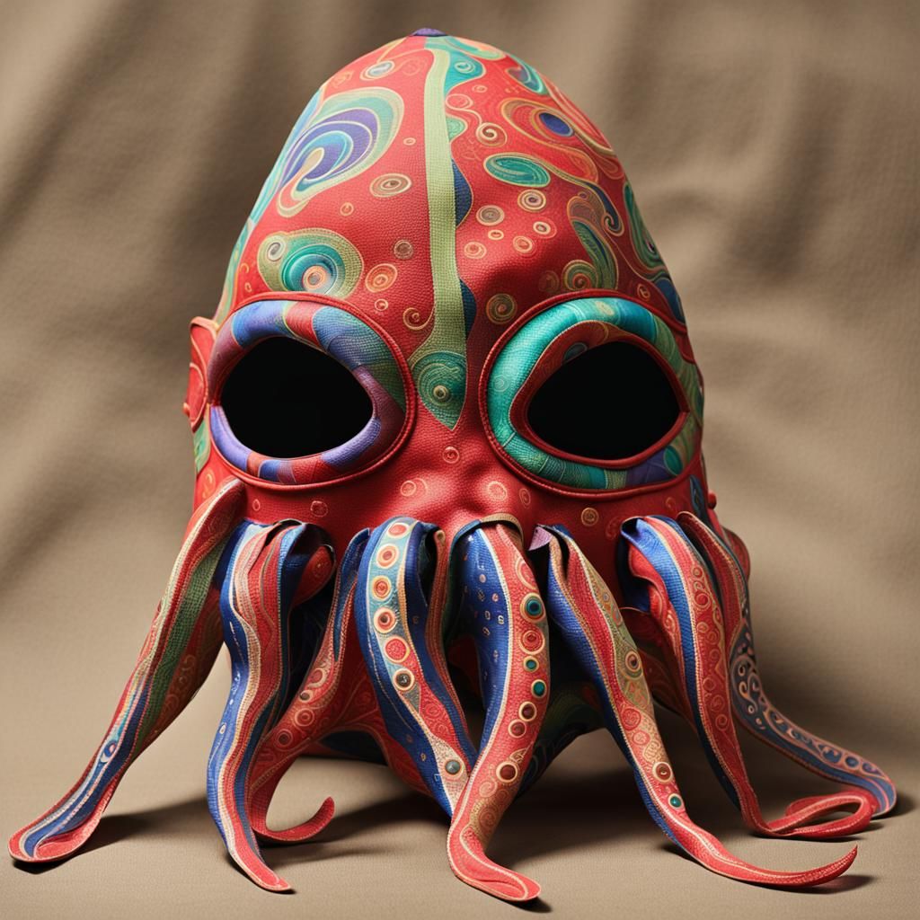 Stern Squid Mask Painted on Cloth