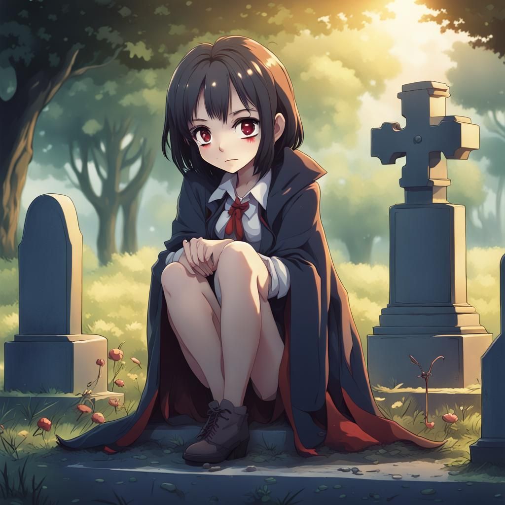 Chibi Vampire Posing in Anime Style