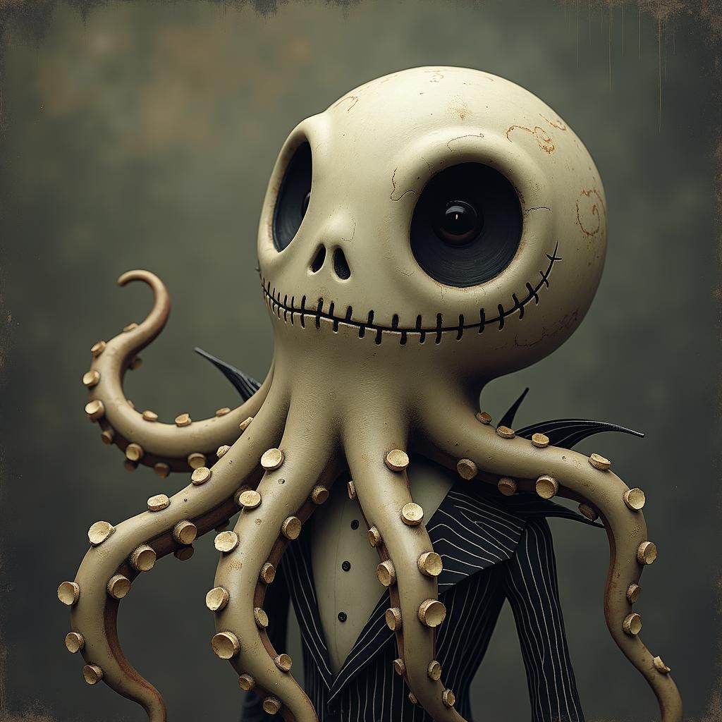 Jack Skellington Octopus in Stop-Motion Style
