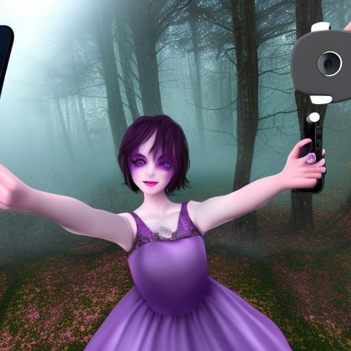 Horror Fairy Selfie in Violet