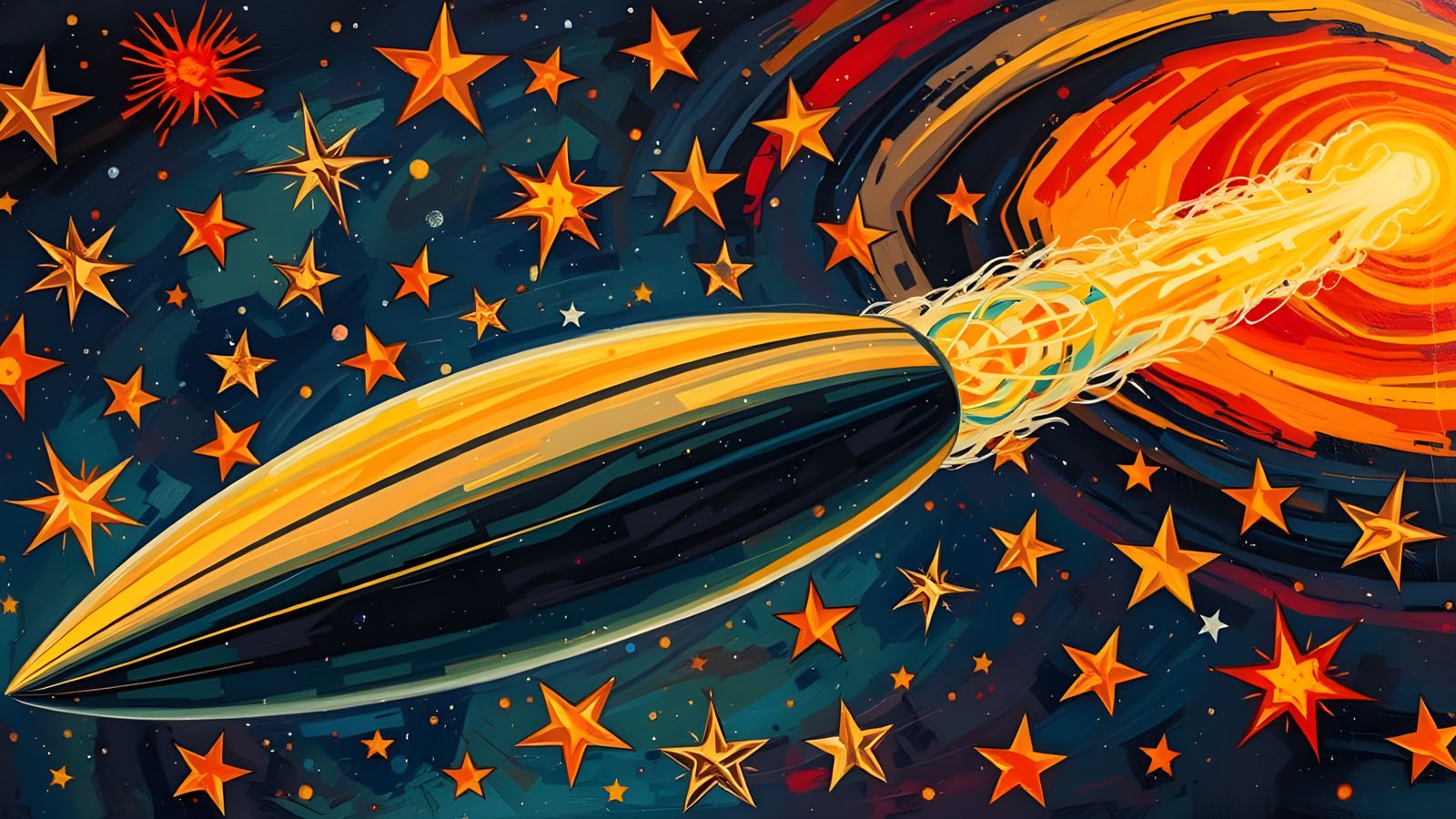 Cosmic Vortex in Bold Impasto